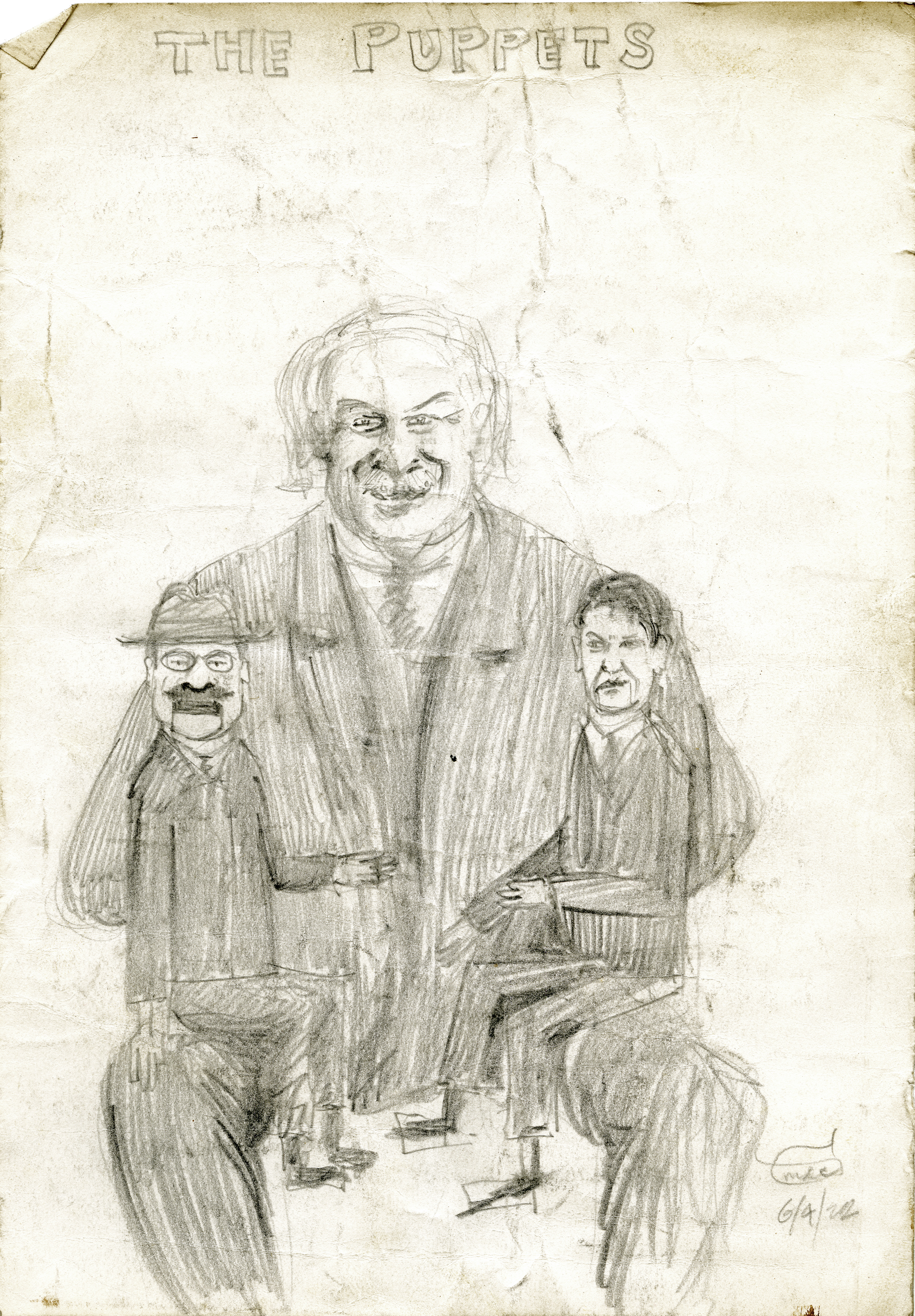  Anti-Treaty cartoon, 'The Puppets', 1922