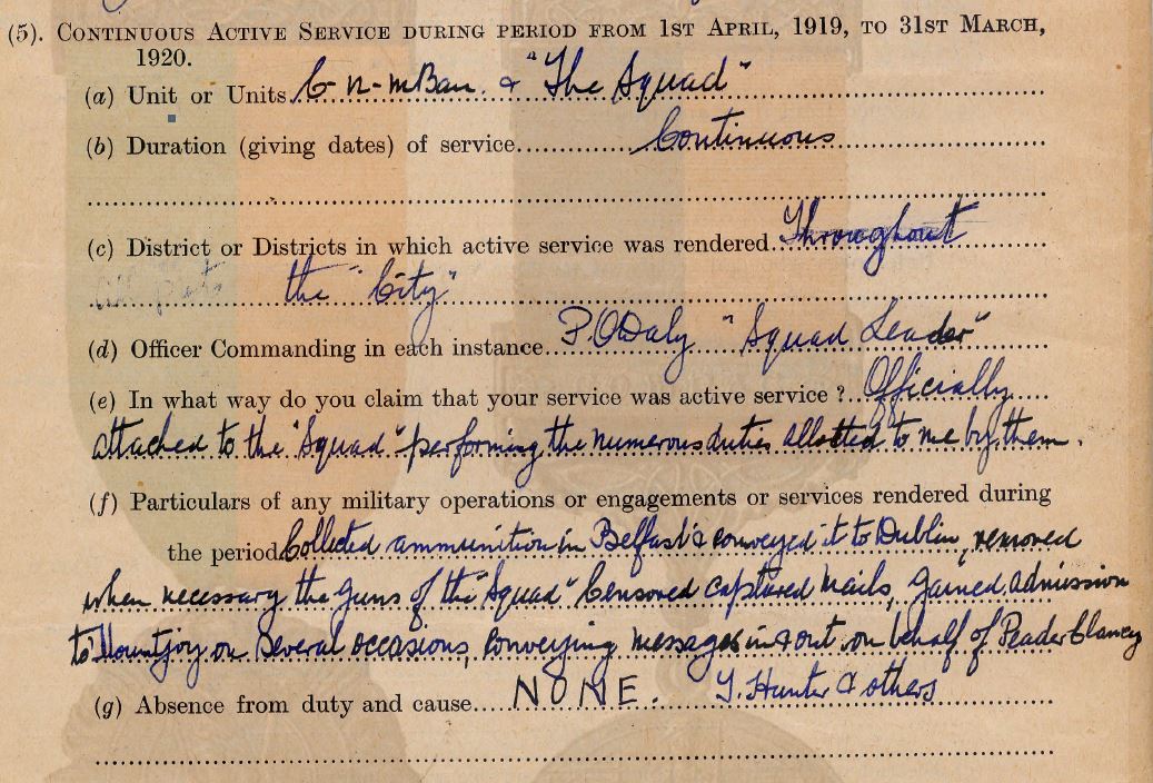 Katie Byrne, Cumann na mBan / GHQ Squad, 1920