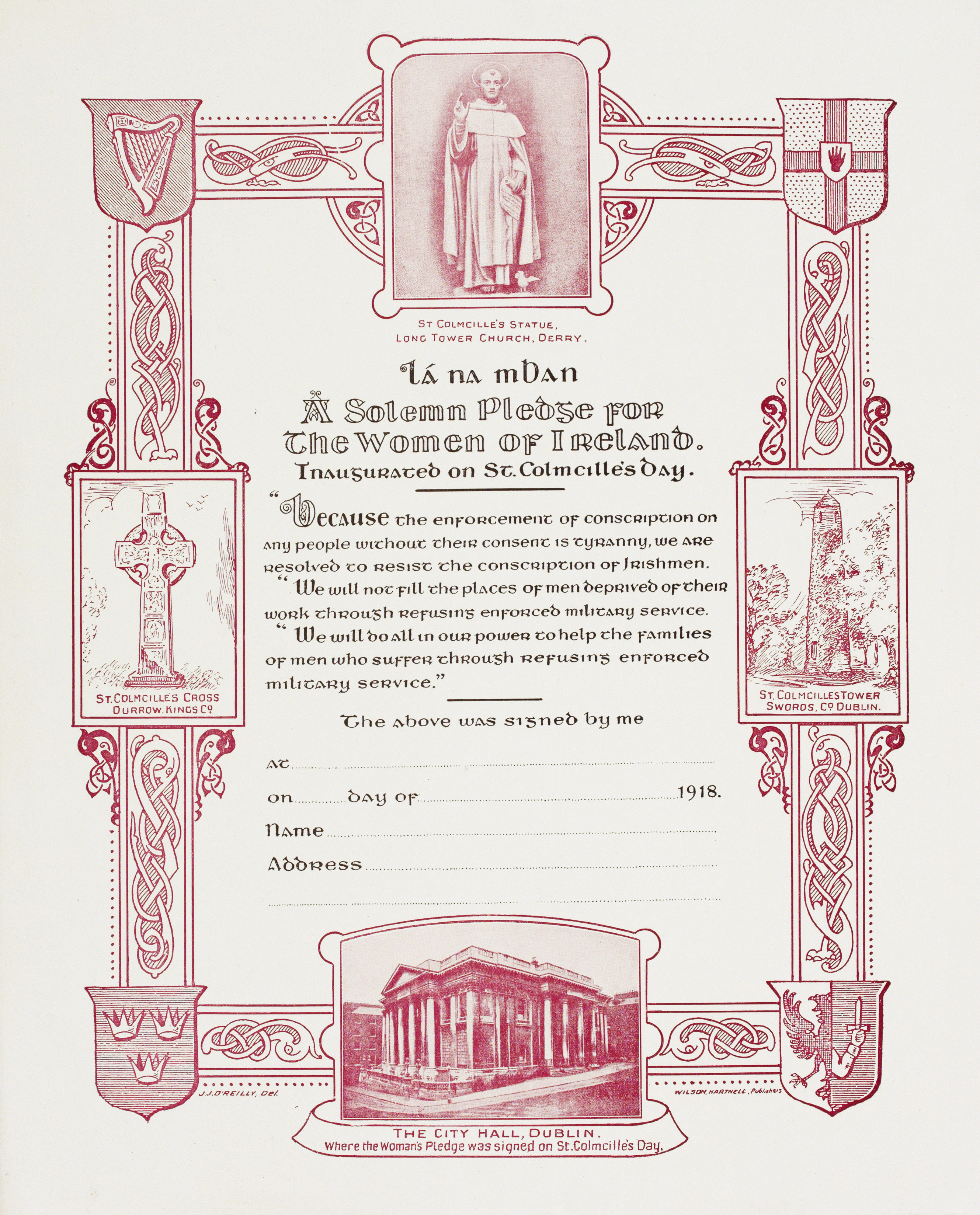 Lá na mBan Certificate, 1918